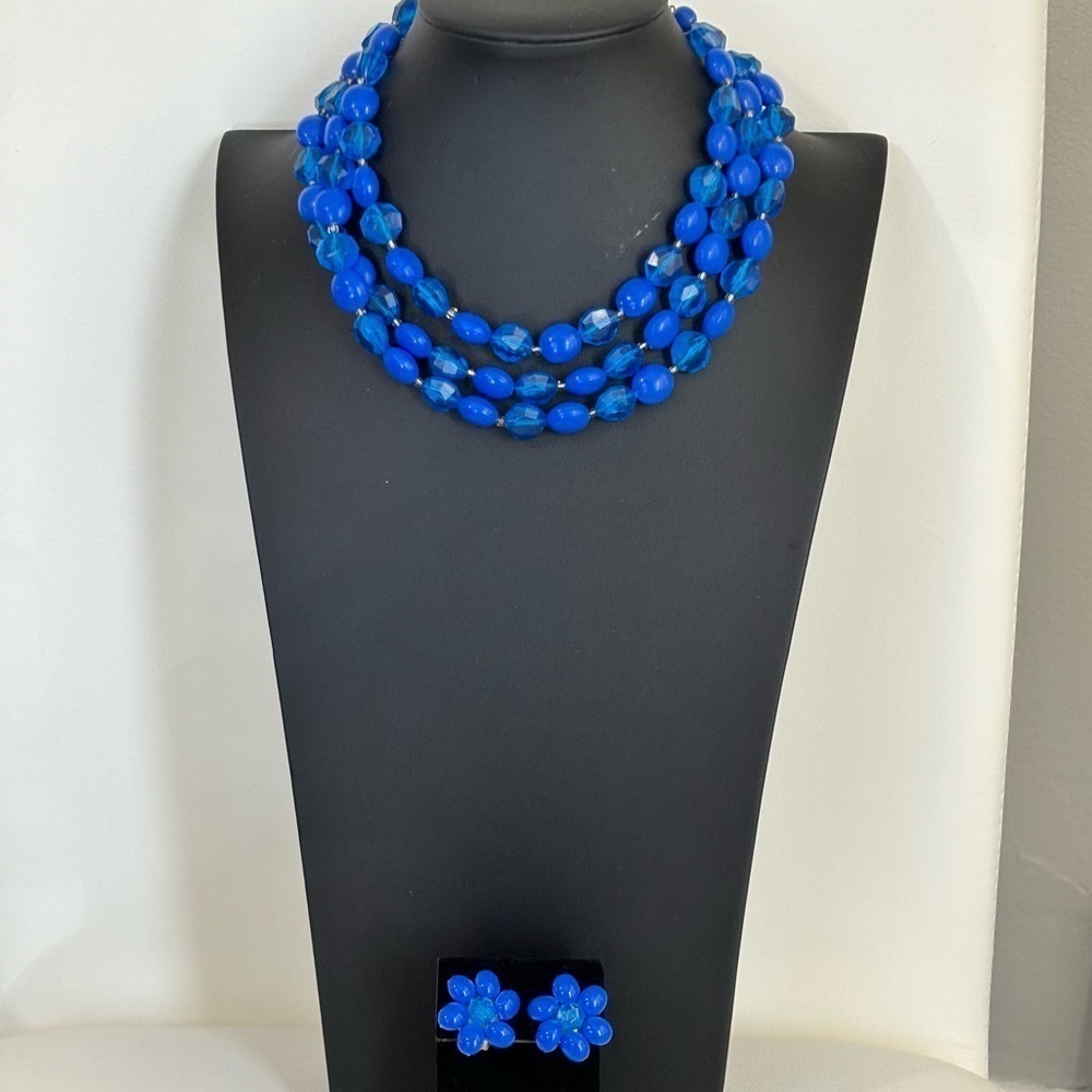 Vintage W.Germany acrylic Ab coated blue set